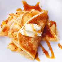 Recette pancakes et poires caramélisées